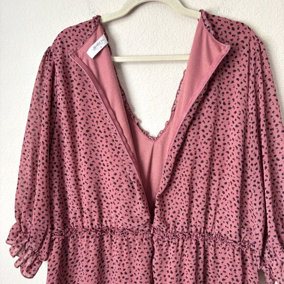 A Beautiful Soul Dot Printed Ruffle Trim Flattering Mini Dress - Picture 11 of 11